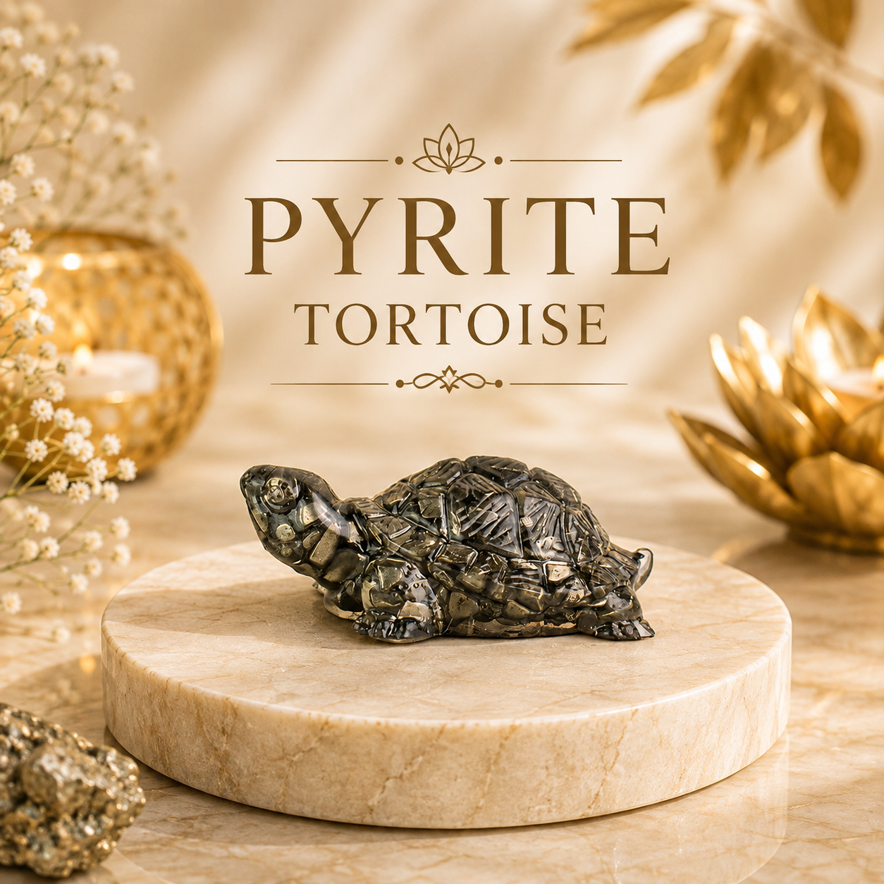 Natural Pyrite Tortoise