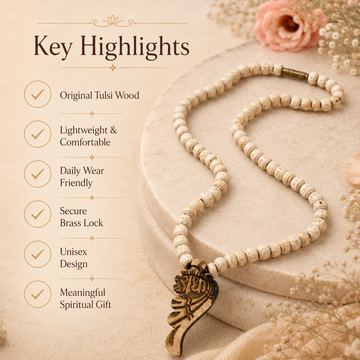 Radha Naam Pendant Tulsi Mala - 5