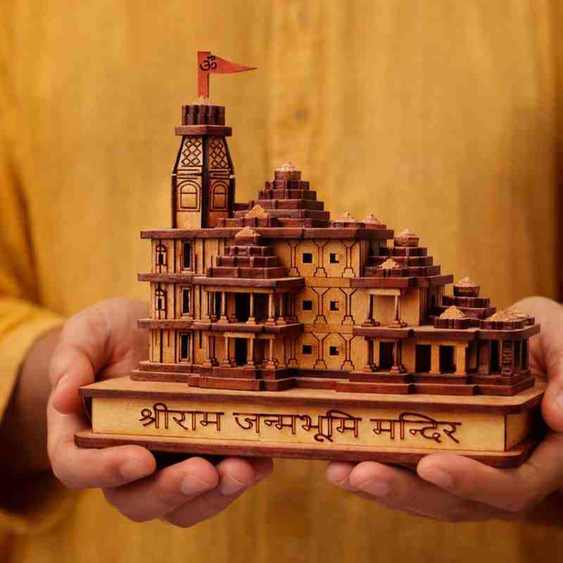 Ram Mandir Wooden - 5 Inch
