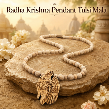 Radha Krishna Pendant Tulsi Mala - 1