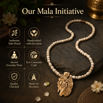 Radha Krishna Pendant Tulsi Mala - 4