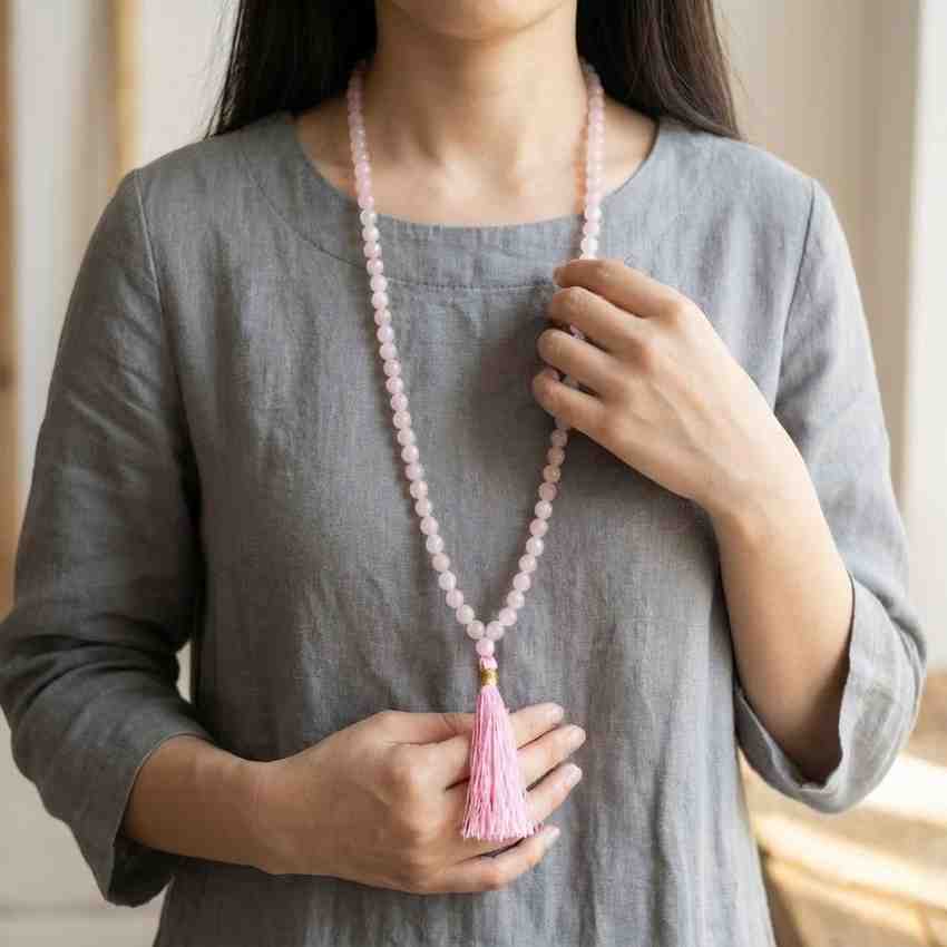 Rose Quartz Jap Mala (108 Beads)