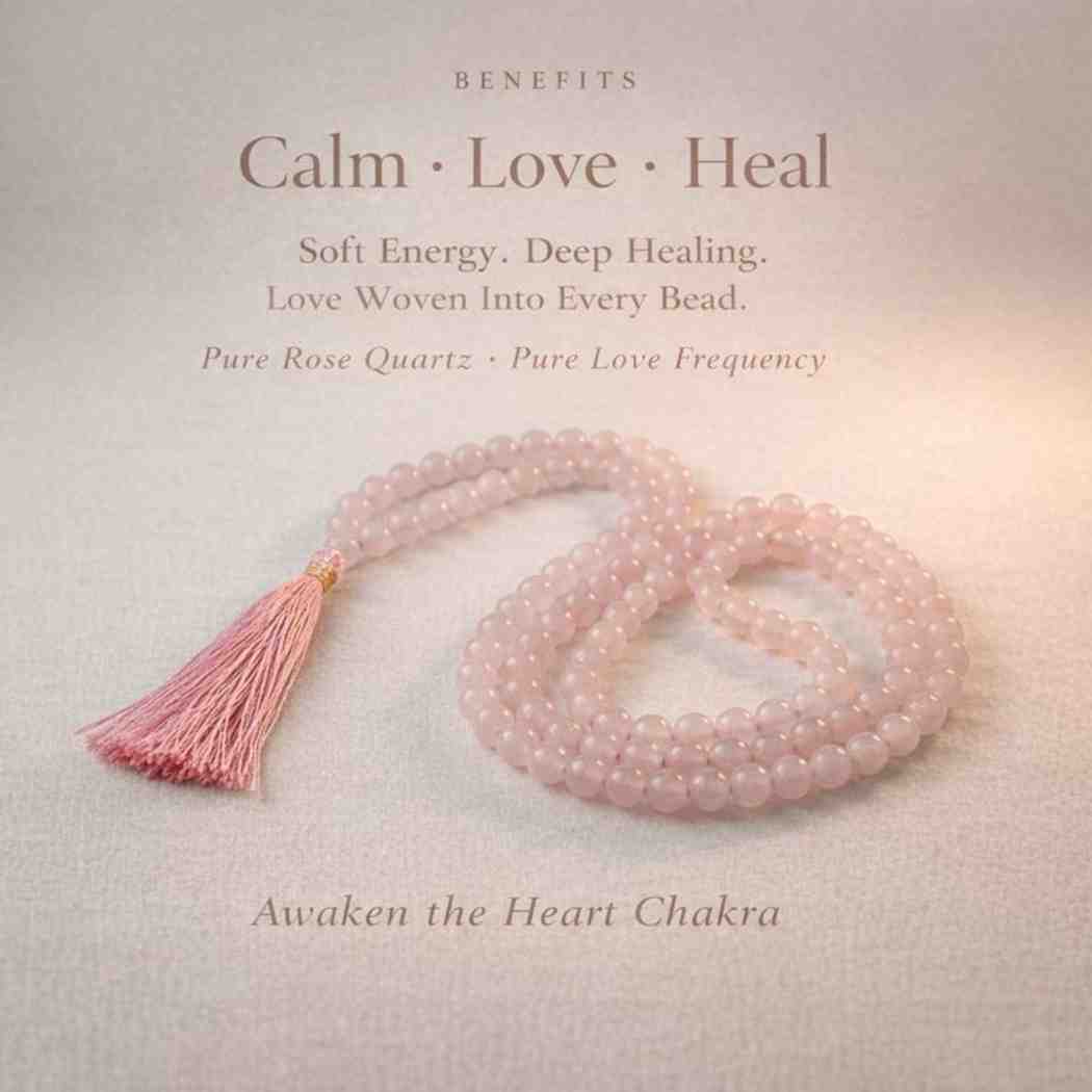 Rose Quartz Jap Mala (108 Beads)
