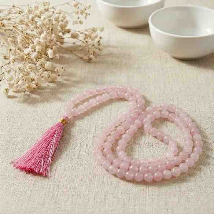 Rose Quartz Jap Mala (108 Beads)