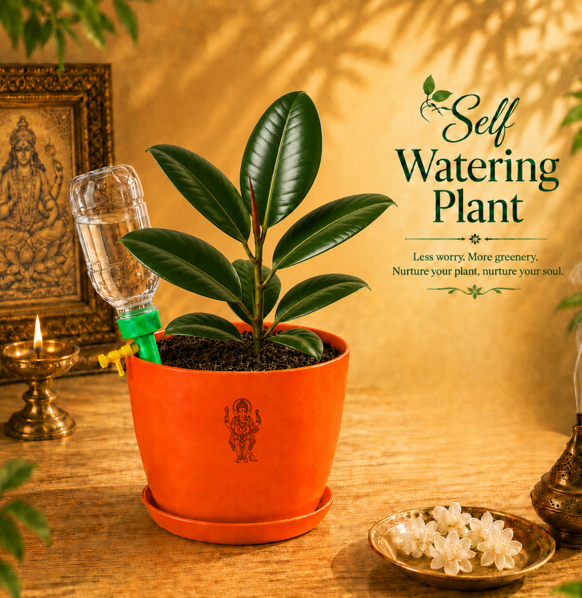 Rubber Plant — Ganesha's Ficus रबड़ प्लांट (Ficus elastica)