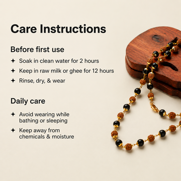 Karungali Mala With Rudraksha Beads (Gold Plated) - 4