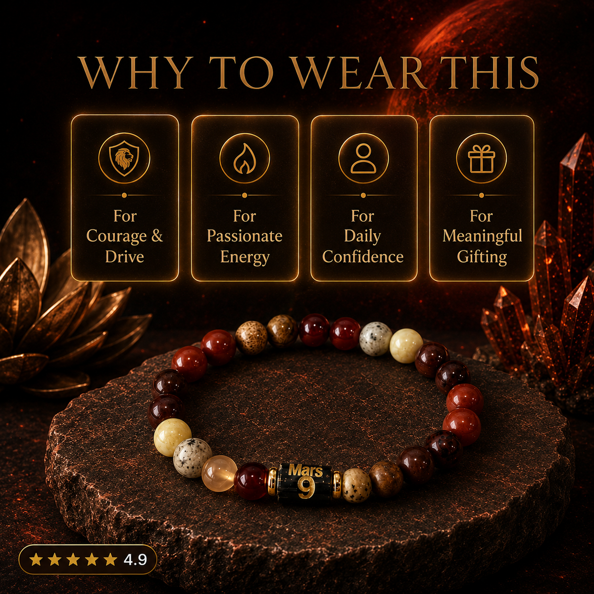 Numero Bracelet – Ruling Number 9 (Mars)