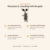 Sankat Mochan Hanuman Mala: Silver Cap Karungali, Standing Murti, what it is worn for