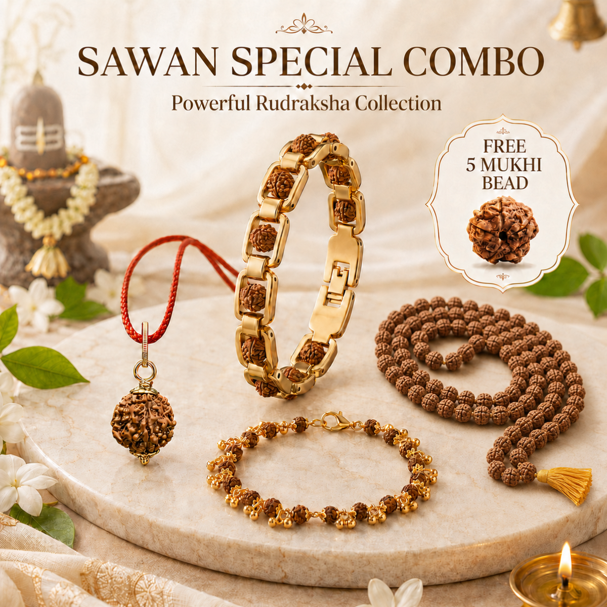 Sawan Special Combo – Powerful Rudraksha Collection
