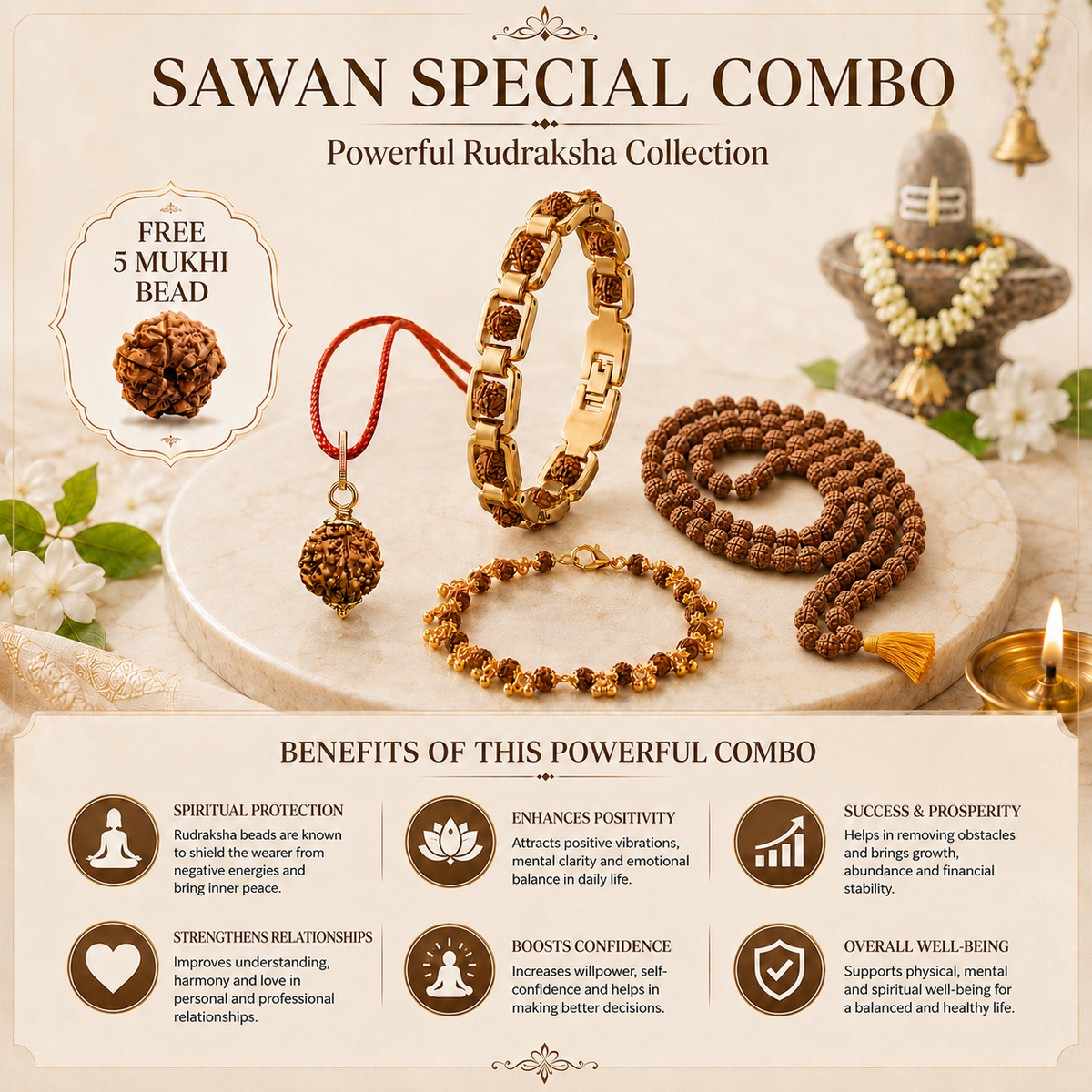 Sawan Special Combo – Powerful Rudraksha Collection