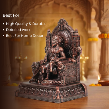 Chhatrapati Shivaji Maharaj Statue Small Brown - 4