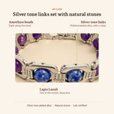 Silver Aquarius Zodiac Bracelet, up close