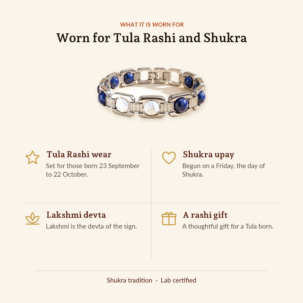 Silver Tone Libra Bracelet, what it is worn for