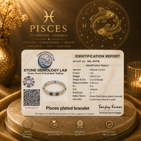 Silver Pisces Zodiac Bracelet