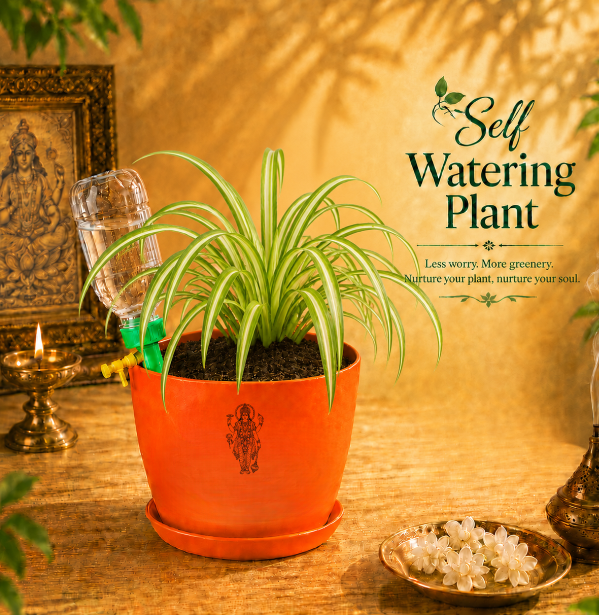 Spider Plant — Rahu's Cosmic Guardian स्पाइडर प्लांट (Chlorophytum comosum)