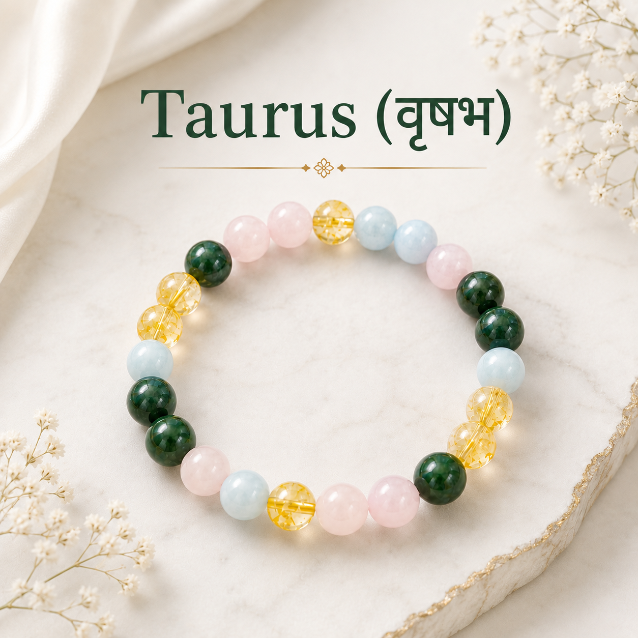 Taurus Natural Multi Stone Bracelet