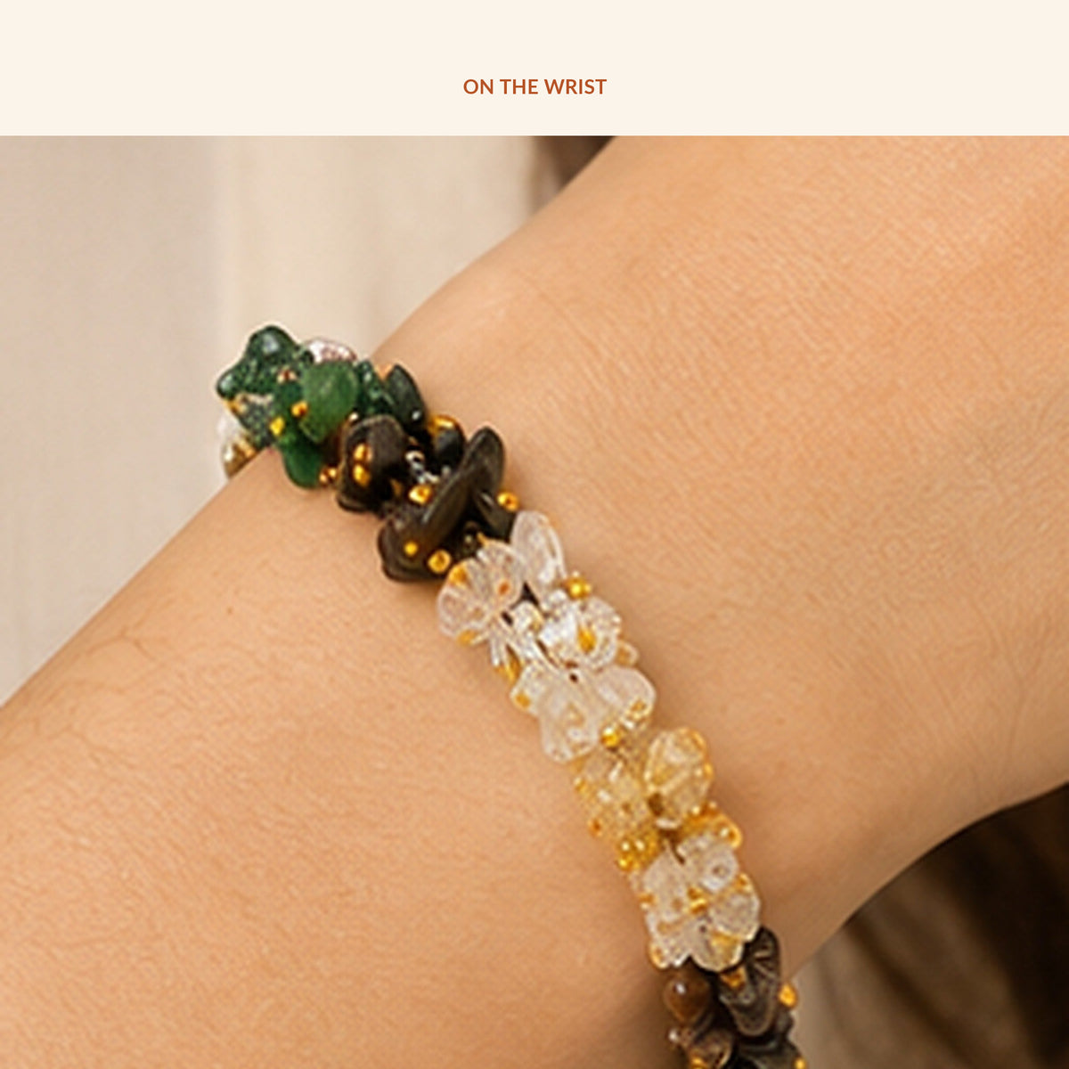 Women Dhan Yog Stone Bracelet, in use