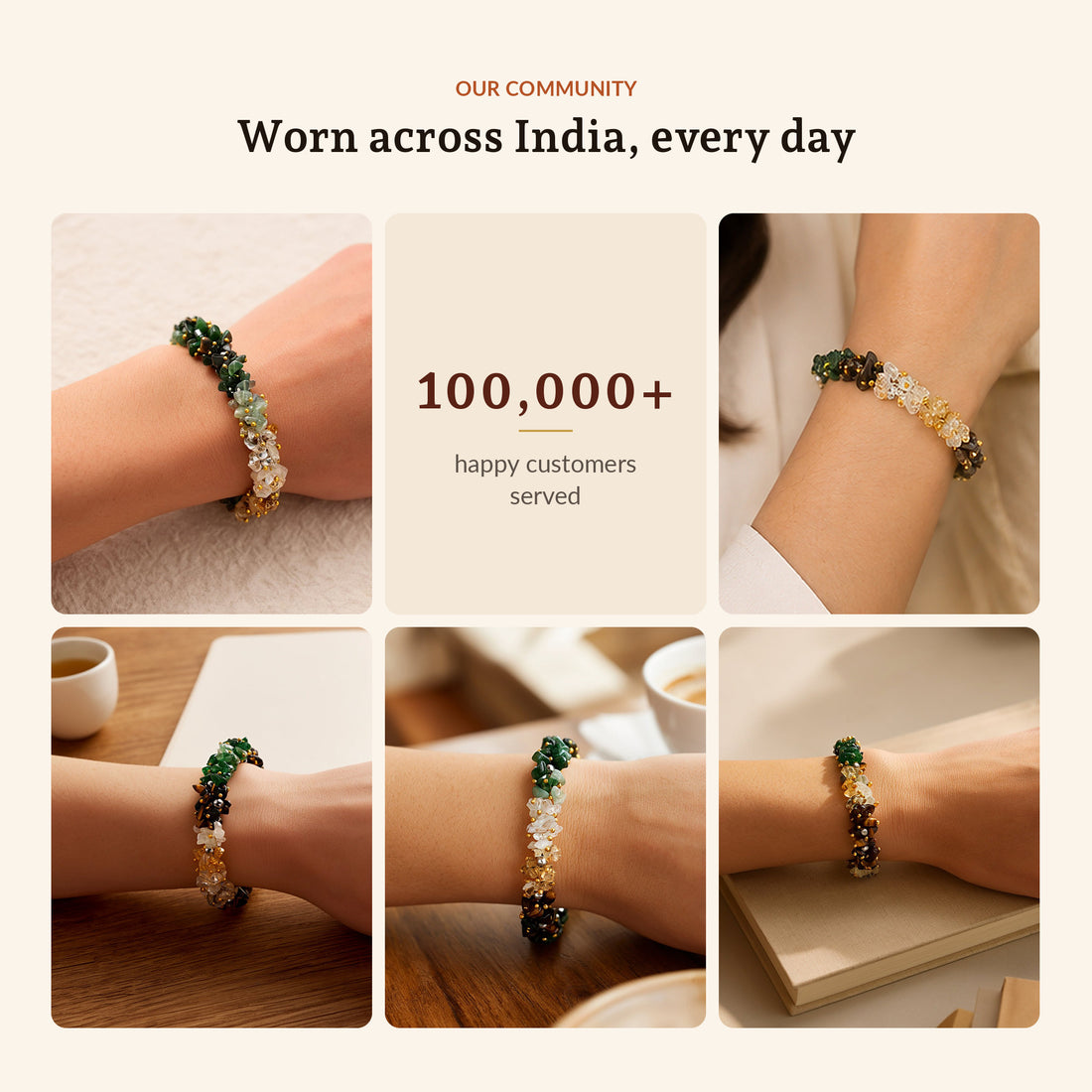 Women Dhan Yog Stone Bracelet, worn across India