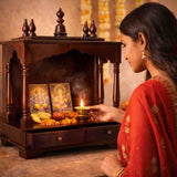 Wood Home Temple | Handcrafted Wooden Pooja Mandir | Brown