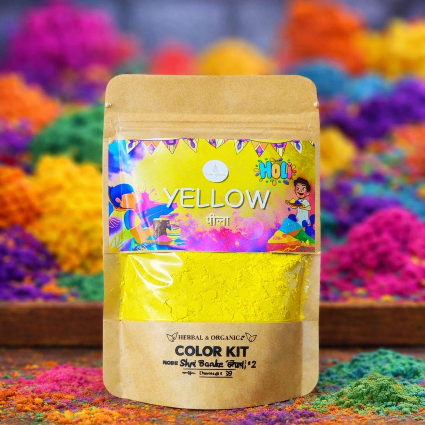 Organic yellow Gulal – Divine Blessings of Shri Banke Bihari Ji